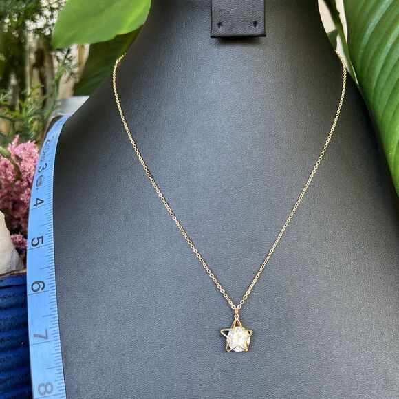 Wish Upon A Star Gold Necklace with Swarovski Crystals - Picture 2 of 11